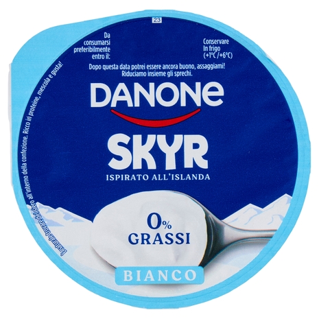 DANONE Skyr, Yogurt ispirato all'Islanda, 0% grassi, Cremoso, Ricco in Proteine, Bianco, 150g